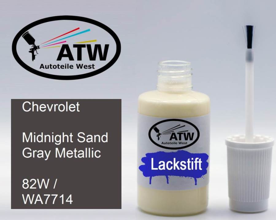 Chevrolet, Midnight Sand Gray Metallic, 82W / WA7714: 20ml Lackstift, von ATW Autoteile West.